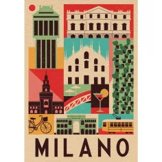 imagen de Estilo en la ciudad Milán 1000 piezas puzzle - Clementoni 2