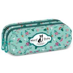 Estuche de lápices de doble cremallera Boston Terrier