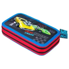 Estuche de lápices Hot Wheels Criss Cross Crash de 2 pisos
