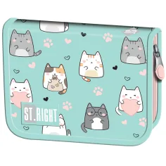 Estuche desplegable con gatos encantadores St.Right PC03 20,5x14x3,5cm