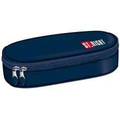Estuche ovalado azul marino St.Right PC01 23x9,5x6cm