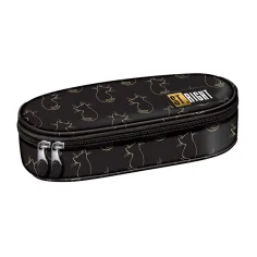Estuche ovalado St.Right Golden Cats PC01 23x9,5x6cm
