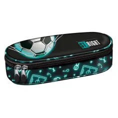 Estuche ovalado St.Right Neon Football PC01 23x9,5x6cm