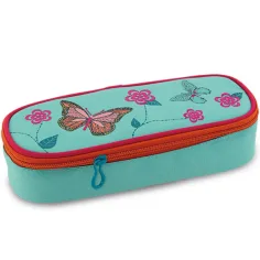 Estuche redondeado con estampado de mariposas 23x5x9cm