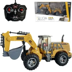 Excavadora de control remoto con efectos de luz 1/30 de escala 24cm