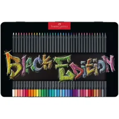 Faber-Castell: Black Edition juego de lápices de colores de 36 piezas en caja de metal