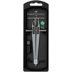 Faber-Castell: Compás de ajuste rápido GRIP – Color plata, con diseño ergonómico