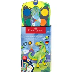 Faber-Castell: Conector set de acuarelas de 12 piezas con paletas ensamblables, de dinosaurios