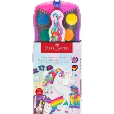 Faber-Castell: Conector set de acuarelas de 12 piezas con paletas ensamblables, de unicornio