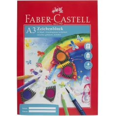 Faber-Castell: Cuaderno de dibujo A3 – 20 hojas de papel artístico extra fuerte de 100 g