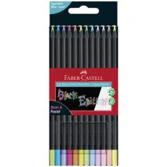 Faber-Castell: Edición Negra Set de lápices de colores pastel de 12 unidades