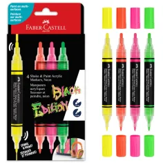 Faber-Castell: Edición Negra Shake & Paint set de marcadores de colores de 4 piezas de 3 mm y 1 mm