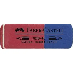 Faber-Castell: Goma de borrar de caucho azul/roja para lápiz y bolígrafo