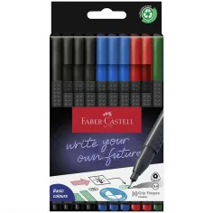 Faber-Castell: GRIP rotulador 0,4mm con punta fina set de 10 colores