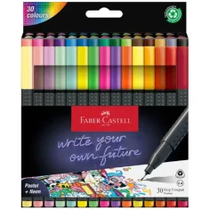 Faber-Castell: Grip set de rotuladores de colores de 30 piezas 0,4mm