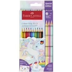 Faber-Castell: Grip Unicornio set de lápices de colores 10+3 piezas en colores pastel