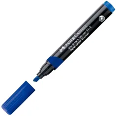 Faber-Castell: Marcador Permanente azul con punta cortada
