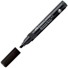 Faber-Castell: Marcador Permanente negro con punta cortada