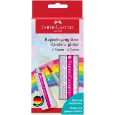 Faber-Castell: Pegamento con purpurina de colores del arcoíris 2x12ml