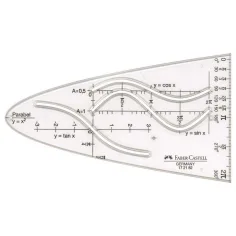 Faber-Castell: Plantilla de parábola – 14 cm, para varias funciones