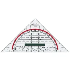 imagen de Faber-Castell: Regla triangular con transportador 2