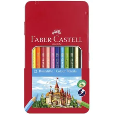 Faber-Castell: Set de lápices de colores de 12 unidades en caja metálica