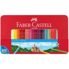 Faber-Castell: Set de lápices de colores en caja de metal de 60 unidades