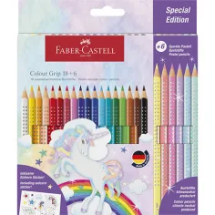 Faber-Castell: set de lápices de colores GRIP de 24 unidades con 6 colores pastel