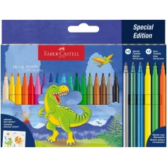 Faber-Castell: Set de rotuladores de dinosaurios 18+6 unidades
