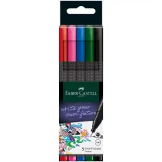 Faber-Castell: Set de rotuladores de punta fina de 0,4 mm de 5 unidades