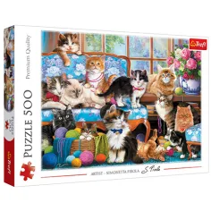 Familia de gatos puzzle de 500 piezas - Trefl