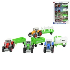 Farm World: set de 4 tractores agrícolas con remolque 1/64