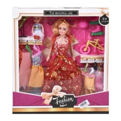 Fashion Girl: Conjunto de muñeca y muñeca infantil con bicicleta y accesorios de 28cm