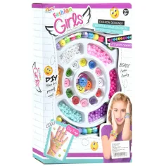 Fashion Girls: set de creación de pulseras con botones emoji y accesorios con más de 100 cuentas de colores