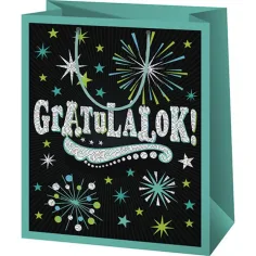 ¡Felicidades! bolsa de regalo exclusiva de tamaño normal verde 11x6x15cm