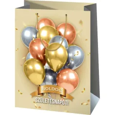 ¡Feliz Cumpleaños! Bolsa de regalo gigante con estampado de globos 33x15x44,5cm