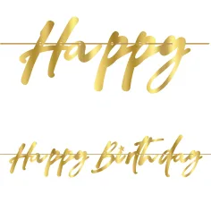 Feliz Cumpleaños guirnalda – en color dorado