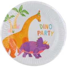 Fiesta de dinosaurios set de platos de papel de 8 unidades de 23 cm