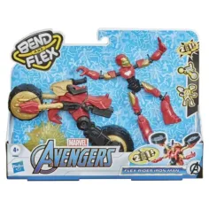 Figura de Iron Man Bend and Flex Rider con moto - Hasbro