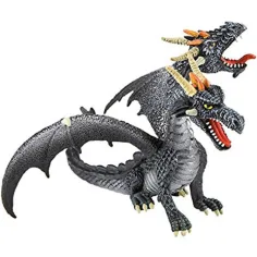 Figura de juego de dragón negro de doble cabeza - Bullyland