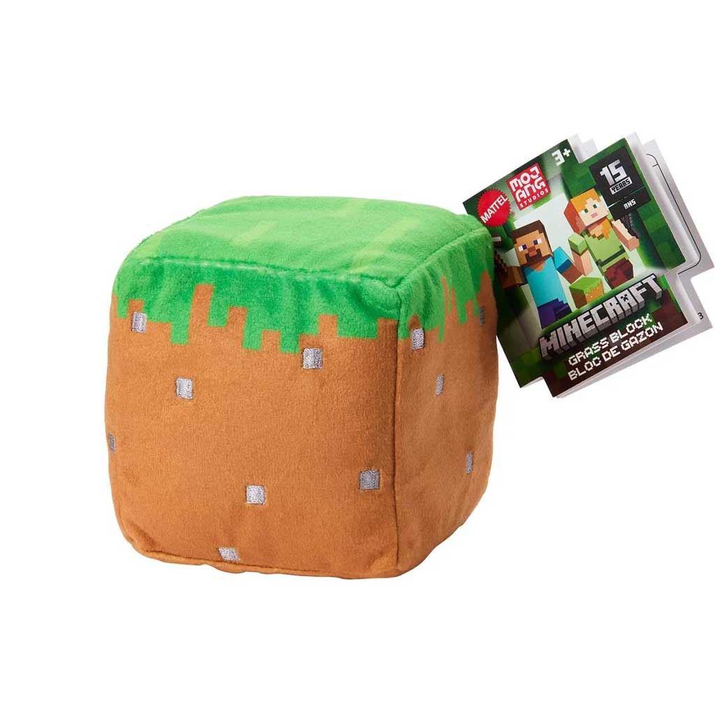 Figura de peluche de Minecraft Blocks - Figura de Bloque de Hierba - Mattel