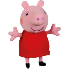 imagen de Figura de peluche Peppa cerdita habladora en vestido rojo de 20cm 2