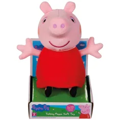 Figura de peluche Peppa cerdita habladora en vestido rojo de 20cm