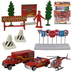 Fire Crew: Set de coche de bomberos con accesorios