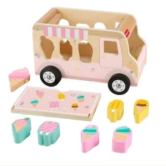 imagen de Fisher-Price: Camión de helados de madera con clasificación de formas - Mattel 2