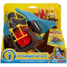 Fisher-Price: Imaginext Capitán Nemo y manta raya set de juego pirata - Mattel