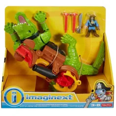 Fisher-Price: Imaginext cocodrilo y set de juego del Capitán Hook - Mattel