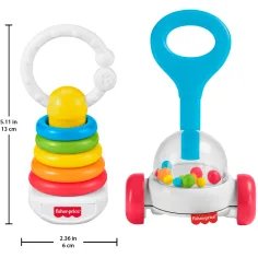 imagen de Fisher-Price: set de sonajeros de colores de 2 piezas para bebés - Mattel 3