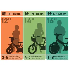imagen de Flappy 12” bicicleta infantil con cesta y asiento para muñecas en color rosa-blanco - Dino Bikes bicicleta 4