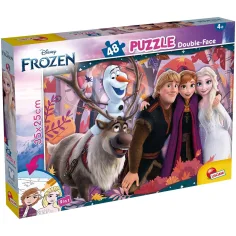 Frozen 2 en 1 puzzle de 48 piezas y libro para colorear 35x25cm - Lisciani